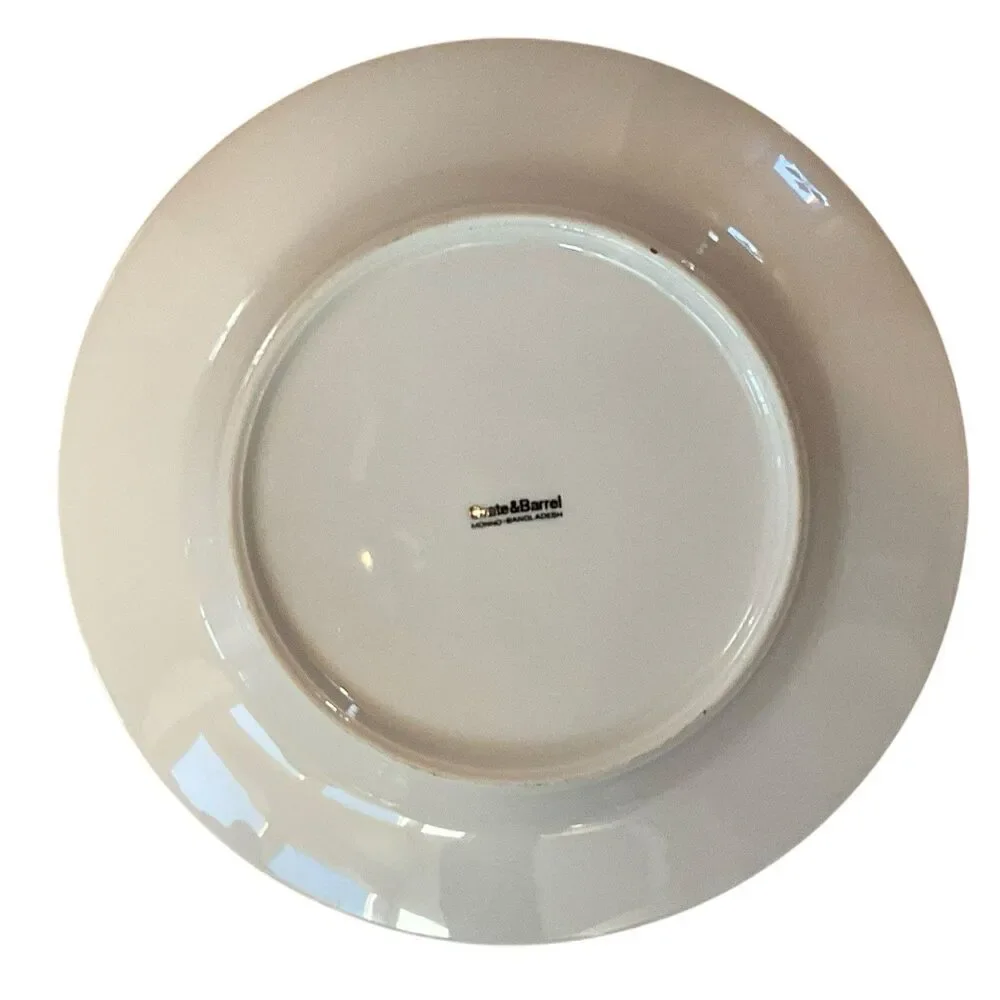 Crate & Barrel Salad Plates Autumn Fall Leaf Set Of 4 Decorative Gold Gilt